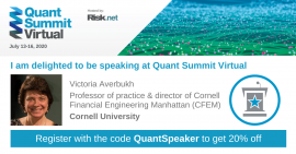 CFEM Director Victoria Averbukh featured in Quant Summit Virtual. Register with code "QuantSpeaker" for 20% off. 