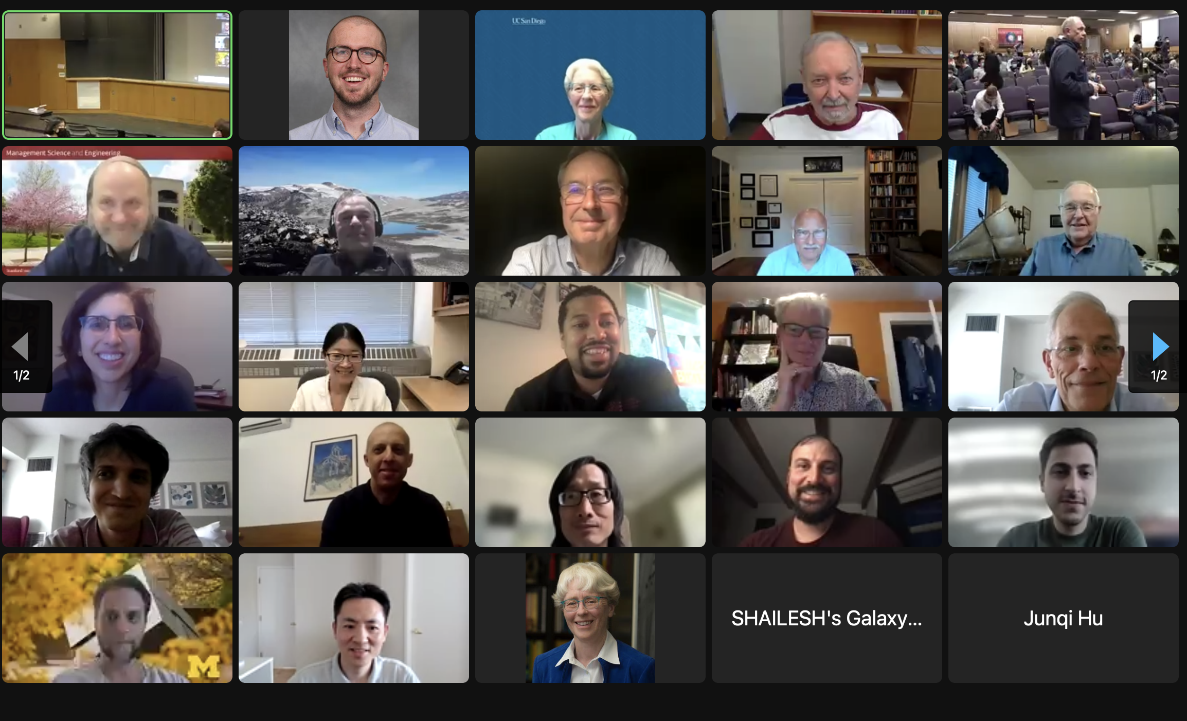Screen shot of SNC attendees in a Zoom session